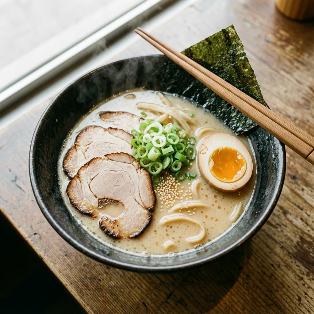 Primer plano de ramen