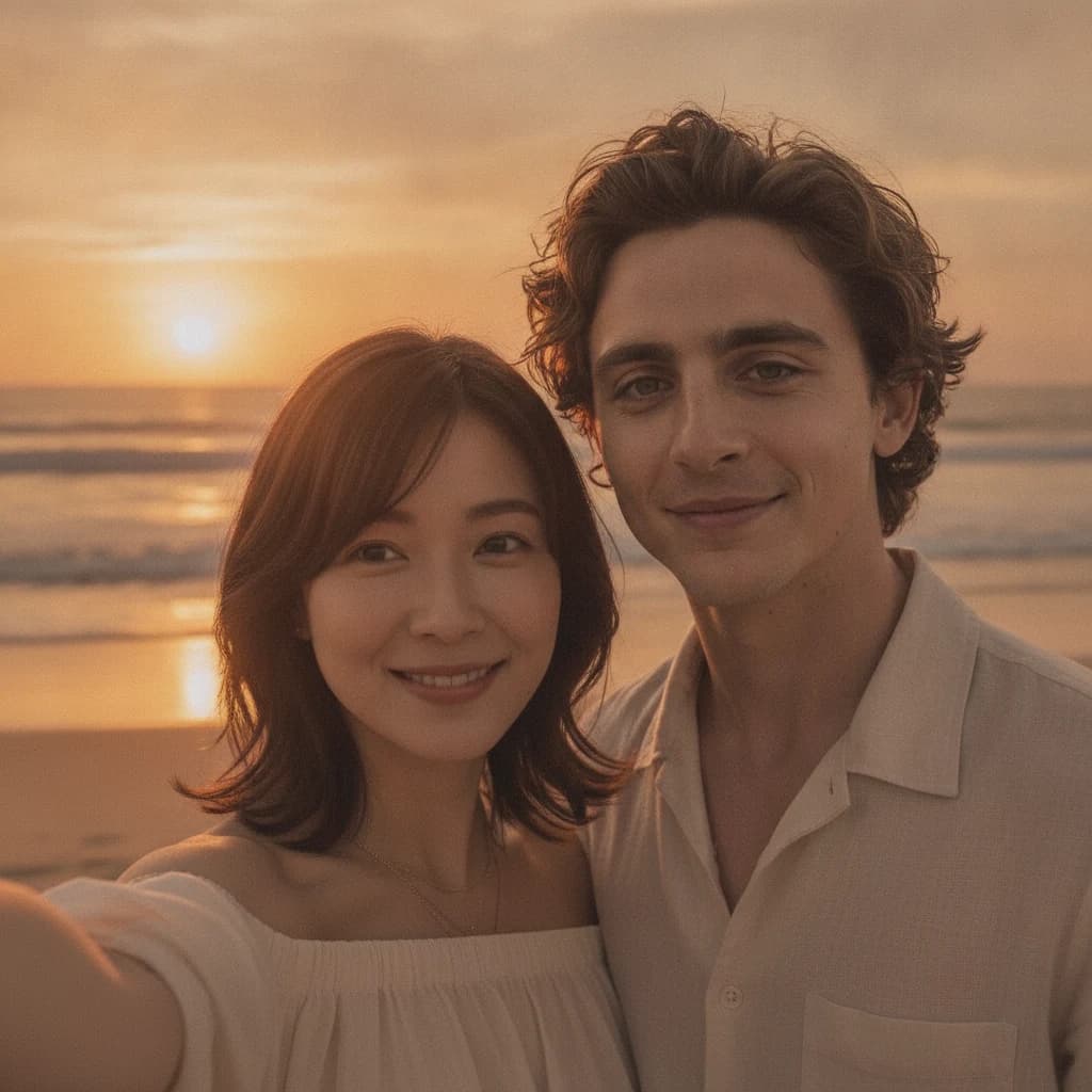 Beach Sunset Selfie edited